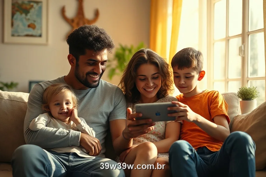 Família brasileira jogando no 39W em casa